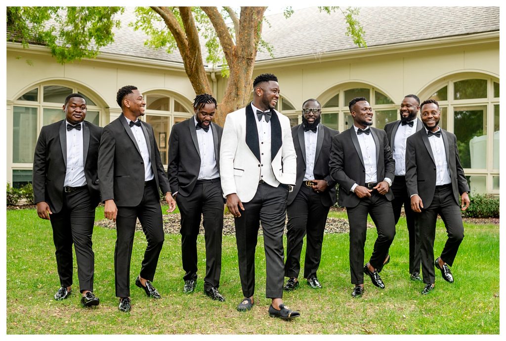 Groom and groomsmen picture at The Dominion Club Wedding Venue