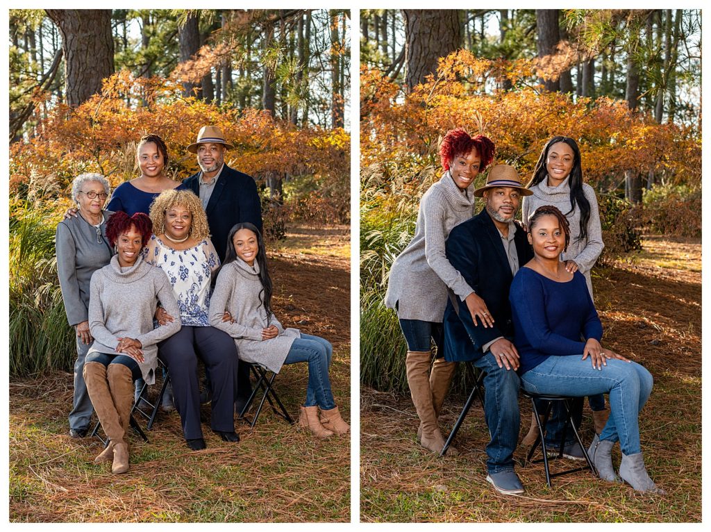 Fall family pictures with adult children in Portsmouth, VA