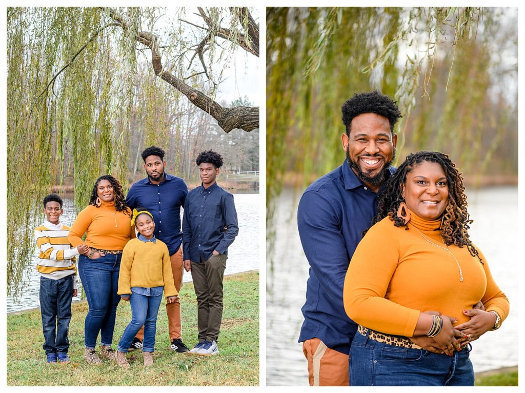Fashion ideas for mom for fall family pictures. Navy and mustard colors