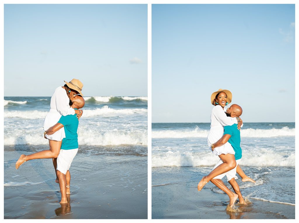 Summer beach engagement session at Ocean City, MD.