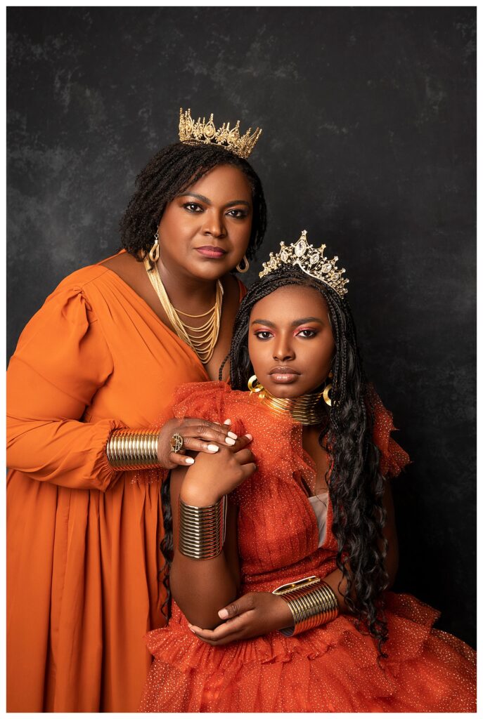 African inspired mother-daughter portraits captured in studio.