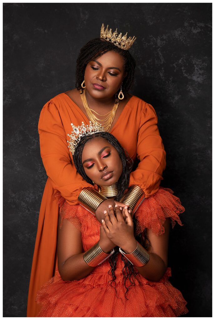 African American mother and daughter studio portrait experience