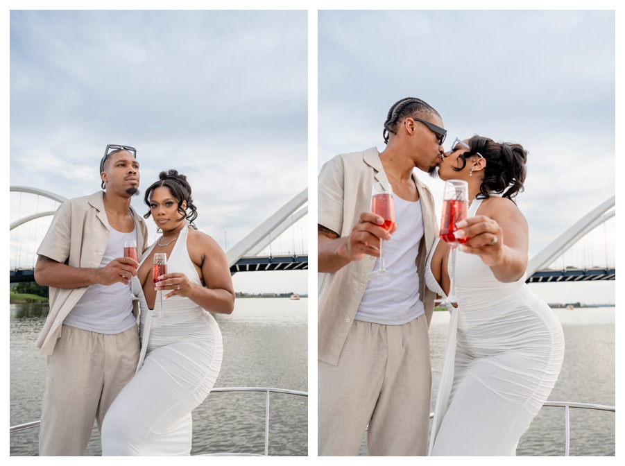 Sailboat couple engagement session on the Potomac River